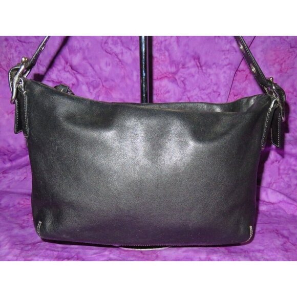 Coach 2006 Vintage Black Leather East West Legacy Tassel Hobo Shoulder Bag 1417 - Picture 2 of 12
